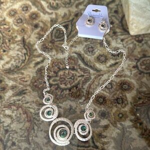 Silver Necklace and Earrings Set